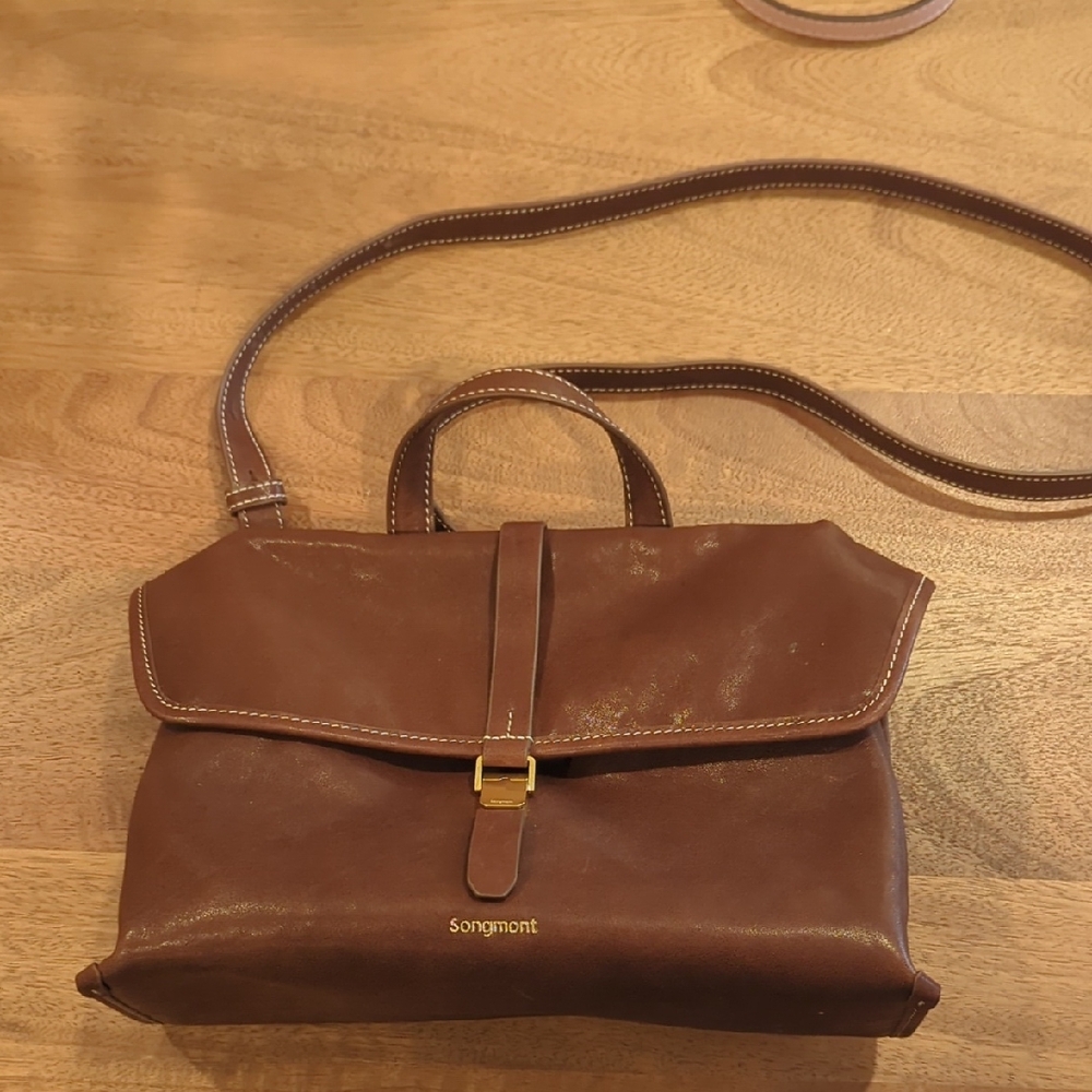 Songmont Small Shan Satchel Bag In Saddle